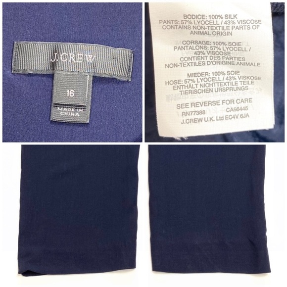 J.crew Silk Ruffle Front Jumpsuit in Navy Blue StyleF5571 - Picture 7 of 9